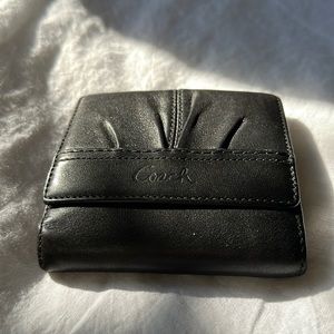 COACH black small leather wallet